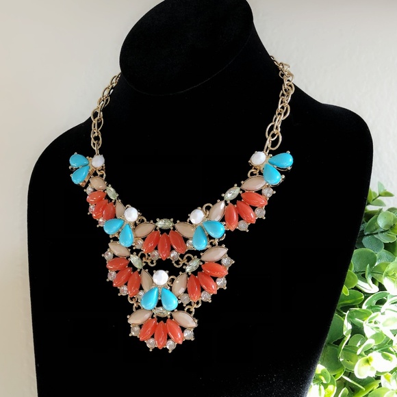 Nordstrom Lee By Lee Angel Raffia Festive Statement NEcklace NWT 125 and Pouch - Picture 5 of 8